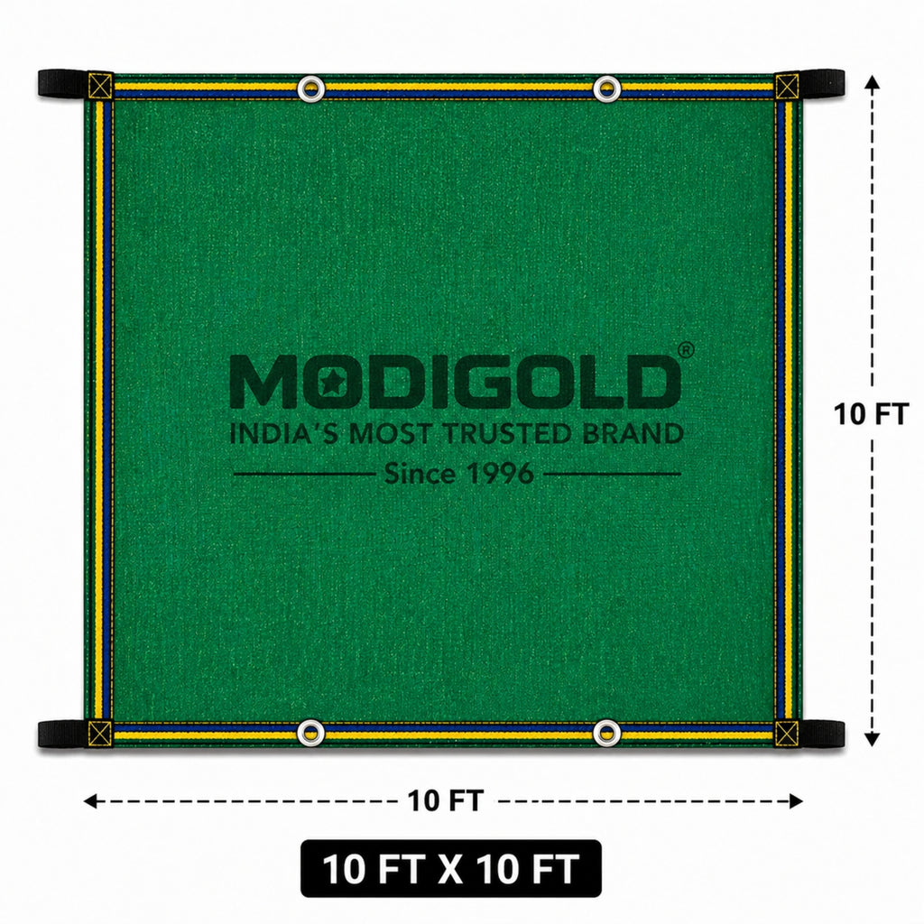90% Green Shade Net 10FT x 10FT | UV Protection HDPE Shade Cloth for Garden & Terrace | Heavy Duty Plant Protection Net for Balcony, Nursery & Home Gardening | Sun Heat Control Mesh