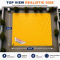 12FT x 12FT Yellow Tarpaulin Sheet Waterproof with 170 GSM, Virgin Material, UV Resistant,Aluminum Eyelets - Laminated, Heavy Duty Tadpatri, Tarpaulin Plastic Sheet for Covering