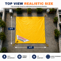 06FT x 06FT Yellow Tarpaulin Sheet Waterproof with 170 GSM, Virgin Material, UV Resistant,Aluminum Eyelets - Laminated, Heavy Duty Tadpatri, Tarpaulin Plastic Sheet for Covering