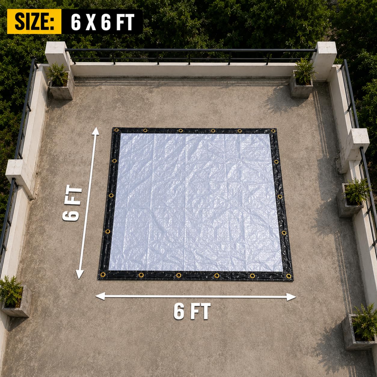 MODIGOLD 170 GSM EVA Composite Tarpaulin 6FT x 6FT Waterproof Cover