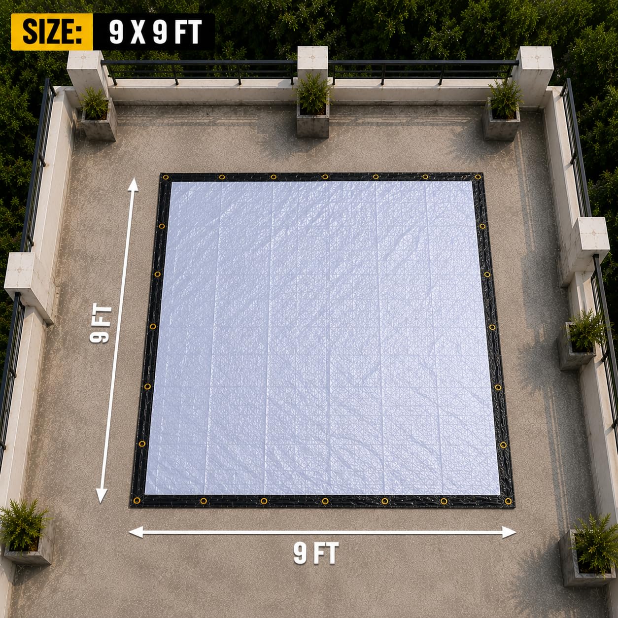 MODIGOLD 170 GSM EVA Composite Tarpaulin 9FT x 9FT Waterproof Cover