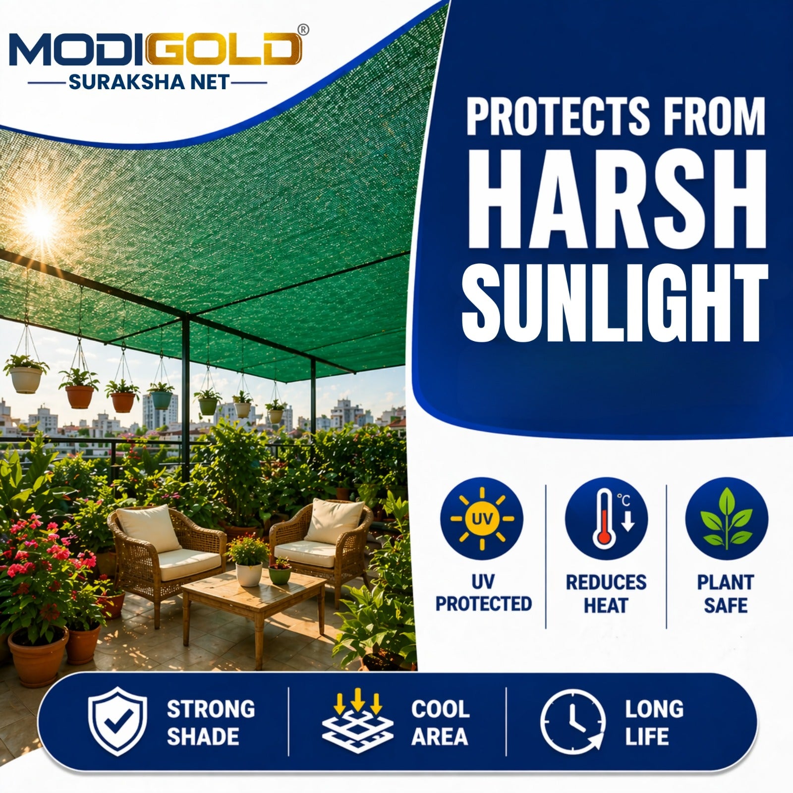 MODIGOLD 50% Green Shade Net