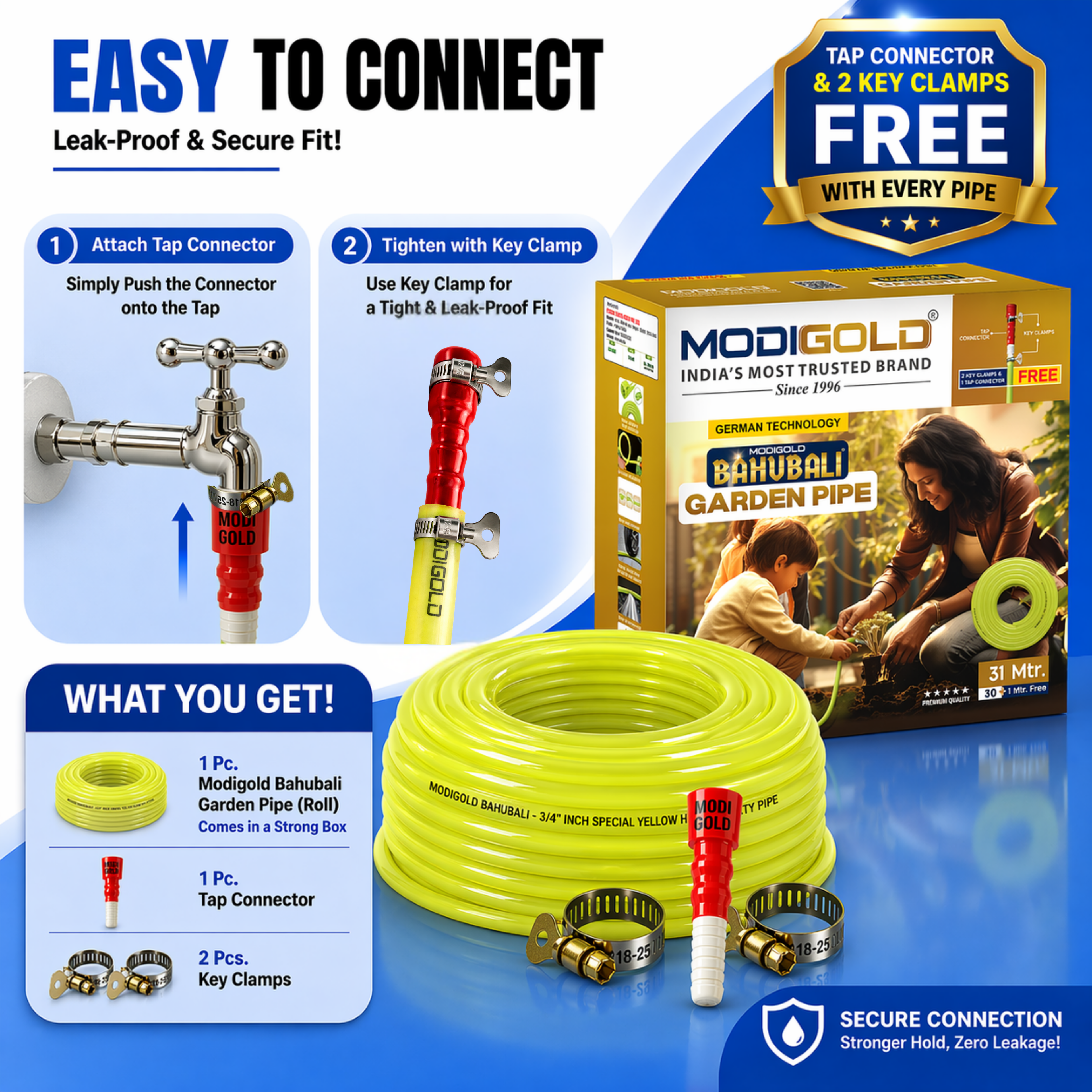 0.5 Inch PVC Garden Water Pipe 30 Meter